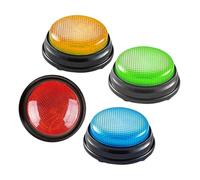 Yardwe 4pcs Glowing Answer Buzzers Game Show Reaction Training Buttons for Office Home Classroom Fun Plastic Quiz