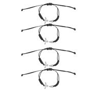 Yardwe 4Pcs Handmade Braided Field Hockey Wristbands with Adjustable Rope, Woven Sports Bracelets for Hockey Fans and, Sport Team Spirit Bracelets for Training and Parties