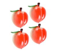 Yardwe 4pcs Lifelike Fake Peach Models Realistic Simulated Peach Decor for Photography Fruit Display Early Childhood Teaching Tools Artificial Fruit Figurines