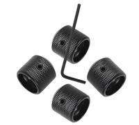 Yardwe 4pcs Metal Guitar Volume Knobs Black Tone Controls for Jazz Electric Guitar Accessories Replacement Parts Dome Style
