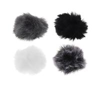 Yardwe 4pcs Mic Windscreen for Camera Furry Windproof Muff Cover Lapel Microphone Protector Noise Reduction for Outdoor Use