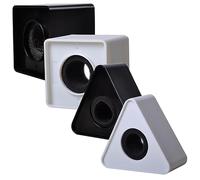 Yardwe 4pcs Microphone Flag Set Professional Interview Mic Covers Durable Sponge Material Black White Triangle Square Design for Tv Stations Conferences
