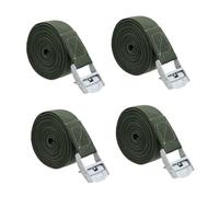 Yardwe 4pcs Military Green Cargo Fixing Straps Luggage Tie-down Belts for Cars Motorcycles Roof Racks Heavy-duty Elastic Fastening and Secure Transport