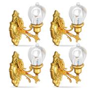 Yardwe 4pcs Mini Wall Lamp Models Doll House Wall Lamp Decor for Mini House Sand Table Landscape and Village Scene Miniature Decorations for Children S Toy