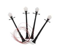Yardwe 4Pcs Miniature LED Street Lamps with Double Headed Design for Micro Gardens and Scene Decor Realistic Light Models for Miniature Landscapes and Architecture