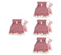 Yardwe 4pcs Pet Harness and Leash Set for Rabbits and Small Pets Comfortable and Long Traction Rope Size l