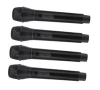 Yardwe 4pcs Play Microphone Prop Lightweight Ergonomic Fake Microphones with Realistic Sound Effects for Birthday Party Cosplay and Role Play in Black