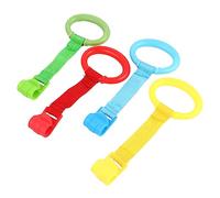Yardwe 4pcs Portable Baby Pull Rings for Nursery Cot Infant Stand up Rings Colorful Red Yellow Green Blue for Helping Babies Stand up