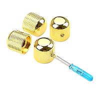 Yardwe 4pcs Professional Guitar Volume Knobs Bass Volume Control Knobs Metal Guitar Gear Design