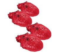 Yardwe 4pcs Realistic Halloween Bloody Heart Prop Creepy Simulation Human Organ Fake Body Parts For Haunted House Decorations Zombie Party Accessories And Scary Prank Toys