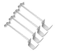 Yardwe 4pcs Roof Tile Bracket Adjustable Tile Clamp Bracket Iron Silver Weather Resistant Quick Mount for Residential and Commercial Roof Lightning Rod Support