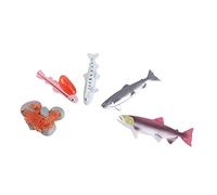 Yardwe 4Pcs Salmon Growth Process Model Educational Cognitive for Realistic Salmon Figurine Crafts for Learning About Fish Life Cycle and Sea Animals