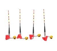 Yardwe 4pcs Sensitive Electronic Bite Alarms with Flashing LED Lights for Night and Ice Fishing Anti-corrosion Rod Tip Indicators with Clip Carp and Pool Floating Alarm Detection