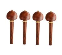 Yardwe 4pcs Solid Wood Cello Pegs Durable Tuning Pegs with Smooth Texture Enhance Sound Quality Vintage Chocolate Color Cello Accessories for Musicians
