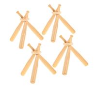 Yardwe 4pcs Solid Wood Mini Baseball Bat Display Stand Holder for Sports Collectibles Durable Stable Space Saving Basketball Holder for Office Home