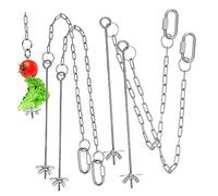 Yardwe 4Pcs Stainless Steel Chicken Veggies Feeder Chains with Hanging Skewer for Hens Foraging for Stress Relief and Natural Pecking Suitable for Medium to Large Birds