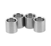Yardwe 4pcs Stainless Steel Pool Cue Ferrules with Glue Slot Snooker Cue Tip Replacement Kit for Enhanced Control