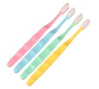 Yardwe 4pcs Ultra Soft Bristle Manual Toothbrush Set Micro-Nano Fibers for Deep Gum Cleaning, Assorted Colors Yellow Green Pink Blue, Oral Care for Sensitive Teeth