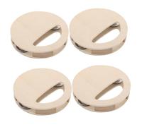 Yardwe 4pcs Unpainted Wooden Rattle Drum DIY Craft Kit for Montessori Sensory Musical Instruments for Early Development and Creative Painting