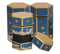 Yardwe 4pcs Vintage Blue Metal Tobacco Tin Canisters 50g Capacity Portable Mini Storage Boxes Impact Resistant for Travel on The Go Cigarette Accessories