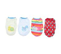 Yardwe 4pcs Warm Flannel Dog Clothes Decorative Cartoon Vests for Small Dogs Including Panda Caterpillar Rocking Horse Snail Designs Comfortable Pet Apparel