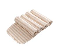 Yardwe 4pcs Washable Baby Cloth Diaper Booster Pads Leak-Resistant Flat Fold Inserts for Nighttime Use Soft Reusable Baby Diaper Accessories with Brown White Stripes for Newborns and Toddlers