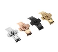 Yardwe 4pcs Watch Strap Buckle Stainless Steel Deployment Clasp Foldable Watchband Extension Buckle Replacement for DIY Repair Maintenance Use