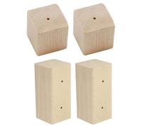 Yardwe 4pcs Wooden Baking Flower Nail Holder Smooth Edges and Comfortable Hand Feeling, Single and Double Hole Flower Display Base for Cake and Cupcake Decorating