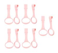 Yardwe 5 Pairs Crib Pull Rings for Safety and Walking Assistance Smooth Surface Hanging Stand Up Rings for Exercise and Confidence Building Portable Pink