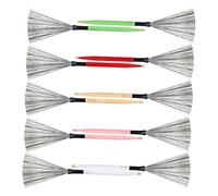 Yardwe 5 Pairs Drum Sticks Double End Wire Brush Durable Maple Brushes for Jazz Drums for Beginners and Youth Rock Bands Multi Color Options