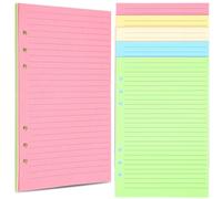 Yardwe 50pcs A5 Loose Leaf Paper Refills 6-Hole Assorted Colour Comfortable to Write Or Draw Free of Impurities Planner Refill for Journals and Note-Taking
