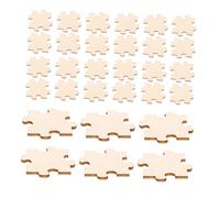 Yardwe 50pcs Blank Wooden Jigsaw Puzzle Pieces for DIY Crafts Unfinished Wood Cutouts for Painting and Home Decoration for Boys and Girls and Toddlers