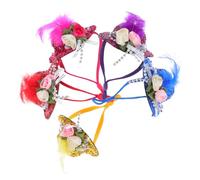 Yardwe 5pcs Adjustable Chicken Hats for Small Animals Cute Hen Caps with Floral Patterns for Pets Like Hamsters and Parrots Enhance Bonding and Fun Photo Opportunities