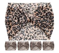 Yardwe 5PCS Baby Bow Knot Headbands - Leopard Printed Newborn Headband - Soft Flexibility Hair Band for Baby Photography Props Accessories