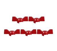 Yardwe 5pcs Ball Valve Handle Replacement, Butterfly Lever, Aluminium Alloy, Red, 10x6mm Flat Hole, for Gate Valve and Spigot, Plumbing Outdoor Tap Control