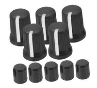 Yardwe 5pcs Black Potentiometer Knobs Volume Tone Control Caps Lightweight Replacement for Guitar and Audio Equipment