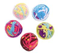 Yardwe 5pcs Cat Wool Bell Toy Ball Gradient Color Plush Teasing Toys Lightweight Indoor Kitten Teaser for Playing and Training