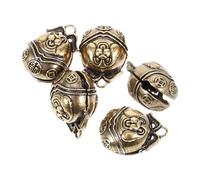 Yardwe 5pcs Dog Pattern Brass Bells for Pets Lightweight Comfortable Collar Charms in Retro Style Suitable for Daily Life and Photo Shoots Golden Colour