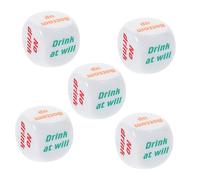 Yardwe 5pcs Drinking Game Props Fun Drinking Decider Dice for Adults for Parties Bars and Gatherings Lightweight Reusable and Safe for Long Term Use