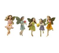 Yardwe 5pcs Flower Fairy Pendant Ornaments Garden Dollhouse Outdoor Decoration Pot Small Wedding Fairies Miniature Flowers Home Accessories Fairy Statue Model Resin