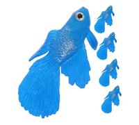Yardwe 5pcs Glowing Betta Fish Aquarium Ornament Floating Artificial Silicone Fish Tank Decoration with Suction Cup Realistic Luminous Betta for Saltwater Aquatic Pets Easy Installation