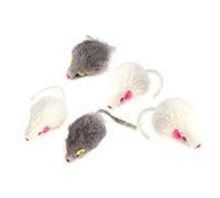Yardwe 5Pcs Interactive Cat Teaser Plush Mouse Adorable Random Color Mice for Kittens and Cats Stimulates Natural Instincts Prevents Scratching Strengthens Bond Random Color