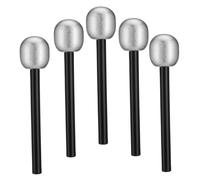 Yardwe 5pcs Lifelike Silver Microphone Prop for Party Pretend Play Fake Microphones for Halloween Dance Bar Event Interactive Props for Group Fun