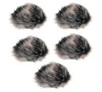 Yardwe 5pcs Microphone Windproof Fur Cover for Mics Noise Reduction for Live Streaming and Public Speaking