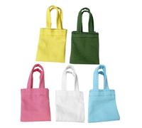 Yardwe 5Pcs Miniature Doll Handheld Bags Lightweight Canvas Photography Props for Mini House Decor Realistic Doll Accessories for Doll Layouts and Scenes