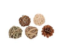 Yardwe 5pcs Natural Woven Pet Chewing Safe Molar Toy for Hamster Parrot Interactive Activity Toy for Animals for Cage Companion Play
