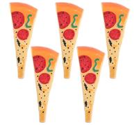 Yardwe 5pcs Pizza Shaped Ballpoint Pens Set Smooth Writing Lightweight Plastic Novelty Food Pen for Office and School Supplies Creative Realistic Stationery