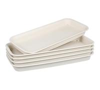 Yardwe 5Pcs Rectangular Plastic Plant Pots Tray 11X4.5 Inch Drip Tray for Bonsai and Flower Pots Durable Pp Resin Water Catcher for Indoor and Outdoor Use