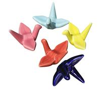 Yardwe 5pcs Thousand Paper Crane Chopstick Rest Ceramic Tableware Rack Mixed Creative Chopsticks Holder for Kitchen Decorations Accessories Random Color