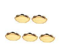 Yardwe 5pcs Vintage Golden Leaf Tray Multifunctional Cake Plate for Afternoon Tea Snacks and Jewelry Organizer Elegant Serving Platter for Weddings Birthdays Home Gatherings and Coffee